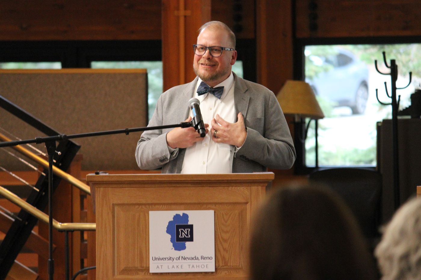 Christopher Jeffrey speaking at the Tahoe Series